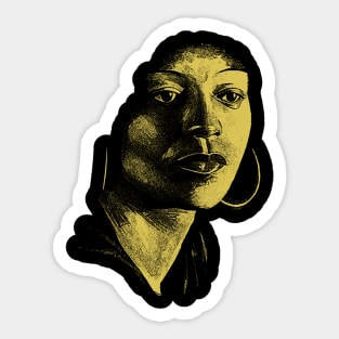 Yellow Angela Davis Sticker